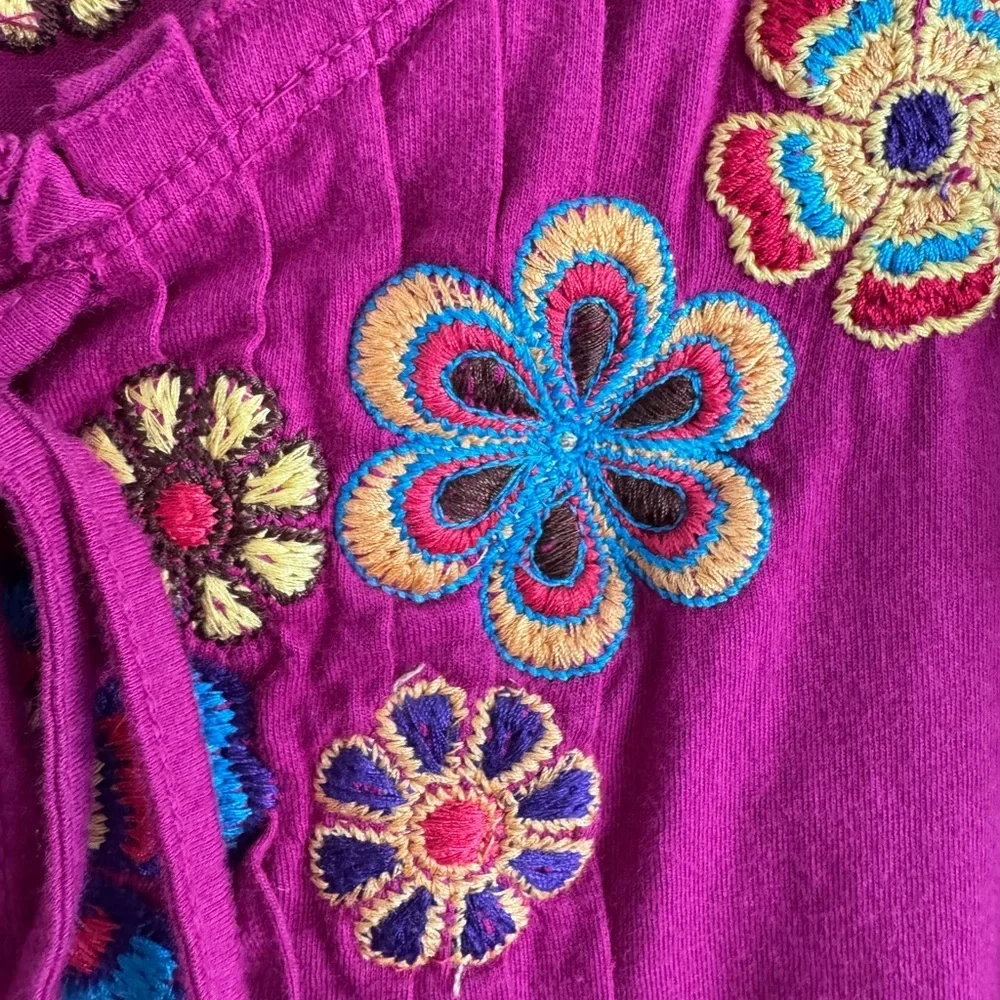 JWLA JOHNNY WAS PINK EMBROIDERED BOHO TOP SZ S - Picture 11 of 11